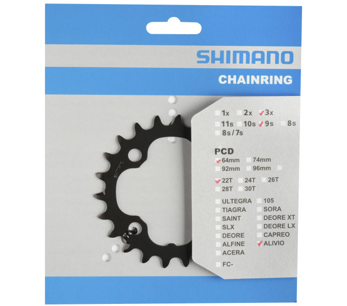 Shimano Chain Top Alivio FC-M4000 FC-M4050 9 Speed ​​22 Tands (AN) Black