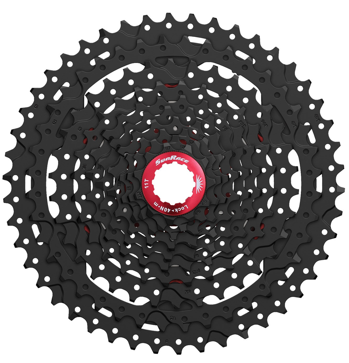 Cassette sunrace 10 vitesses cs-mx3 11-46t rouge noir