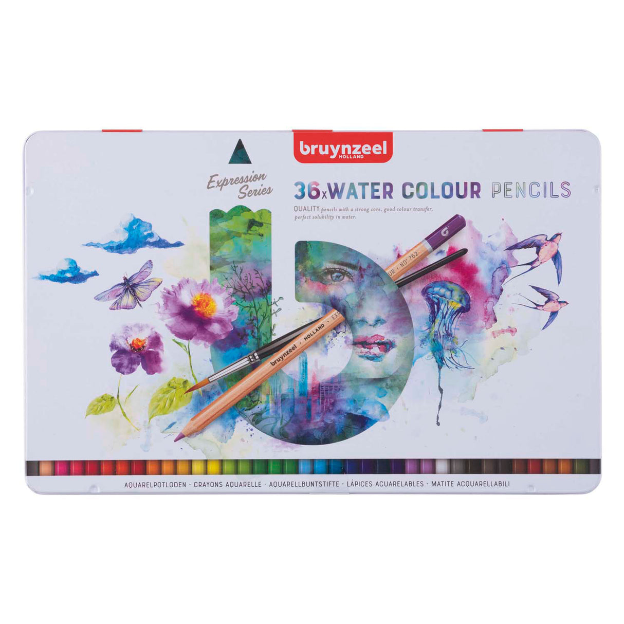 Bruynzeel Ausdrucks-Aquarellstifte, Dose 36