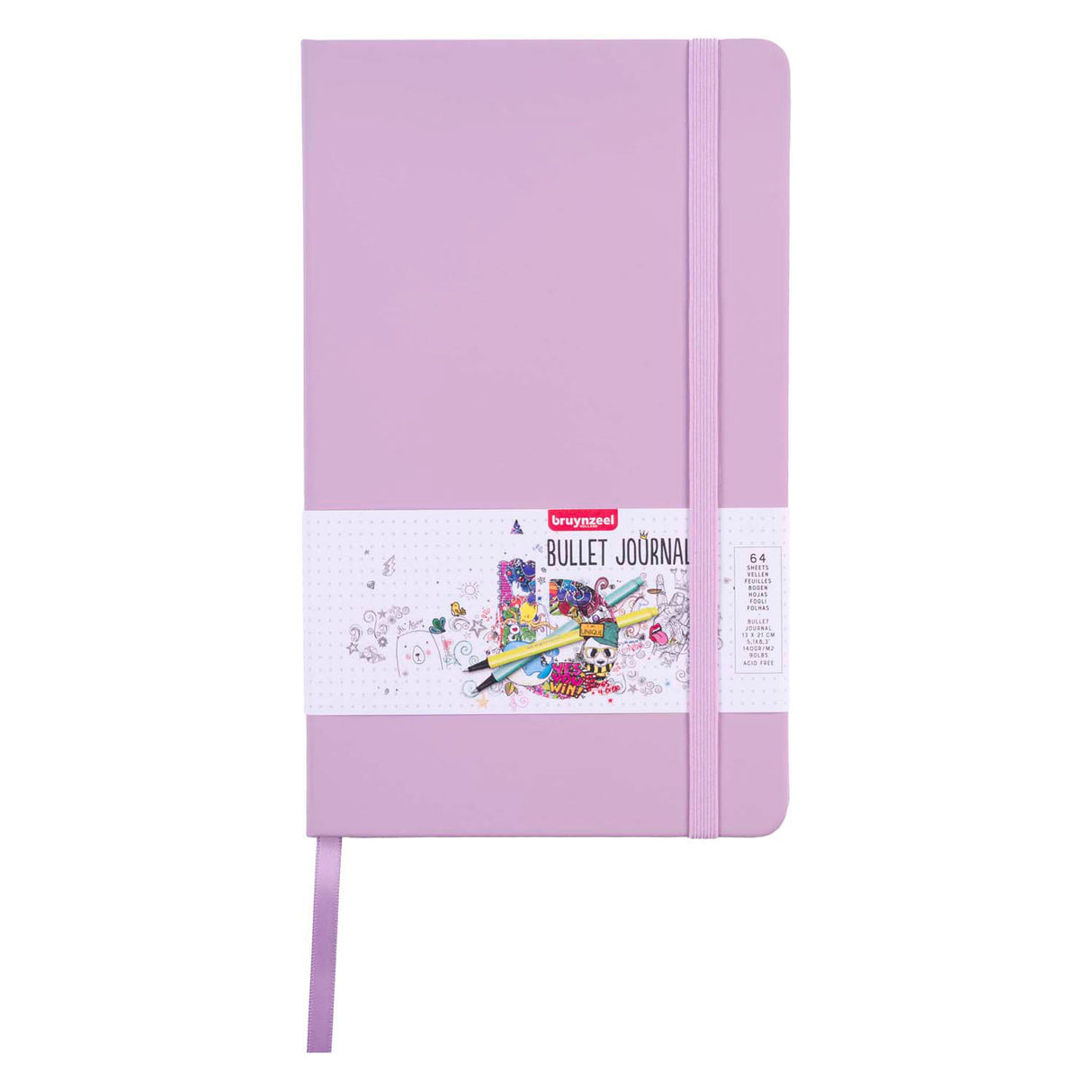 Bruynzeel Bullet Journal lila, 13x21cm, 140 g m 64 Blatt