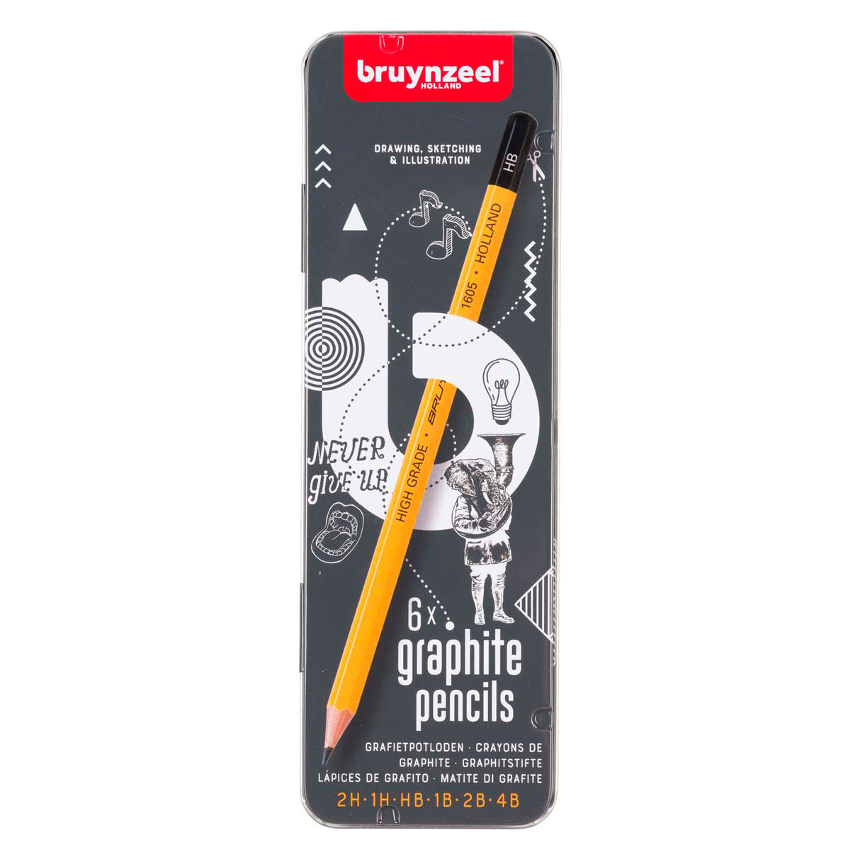 Bruynzeel Teens Burotek Dose mit 6 Graphitstiften