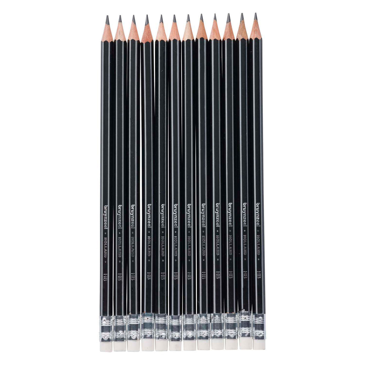 Bruynzeel Teens HB Graphitstift mit Radierspitze, Set 12