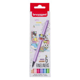 Bruynzeel Fineliner-Set 6 Farben Pastell