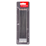 Bruynzeel Graphitstift-Set, 5 HB-Bleistifte mit Radiergummi