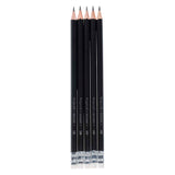 Bruynzeel Graphitstift-Set, 5 HB-Bleistifte mit Radiergummi