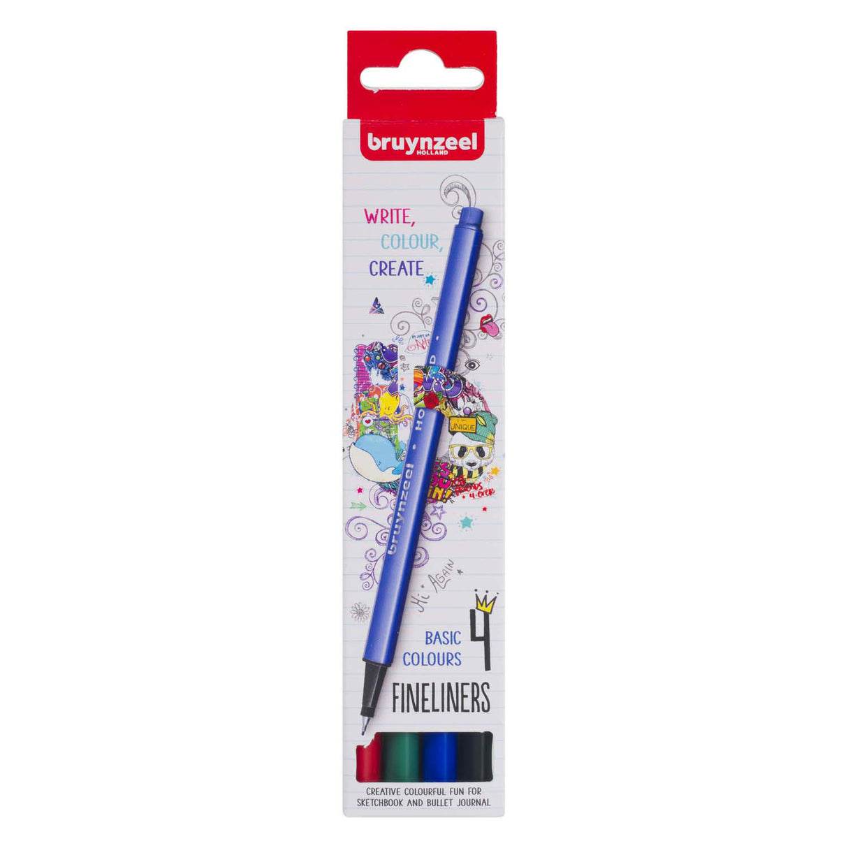 Bruynzeel Fineliner-Set 4 Farben