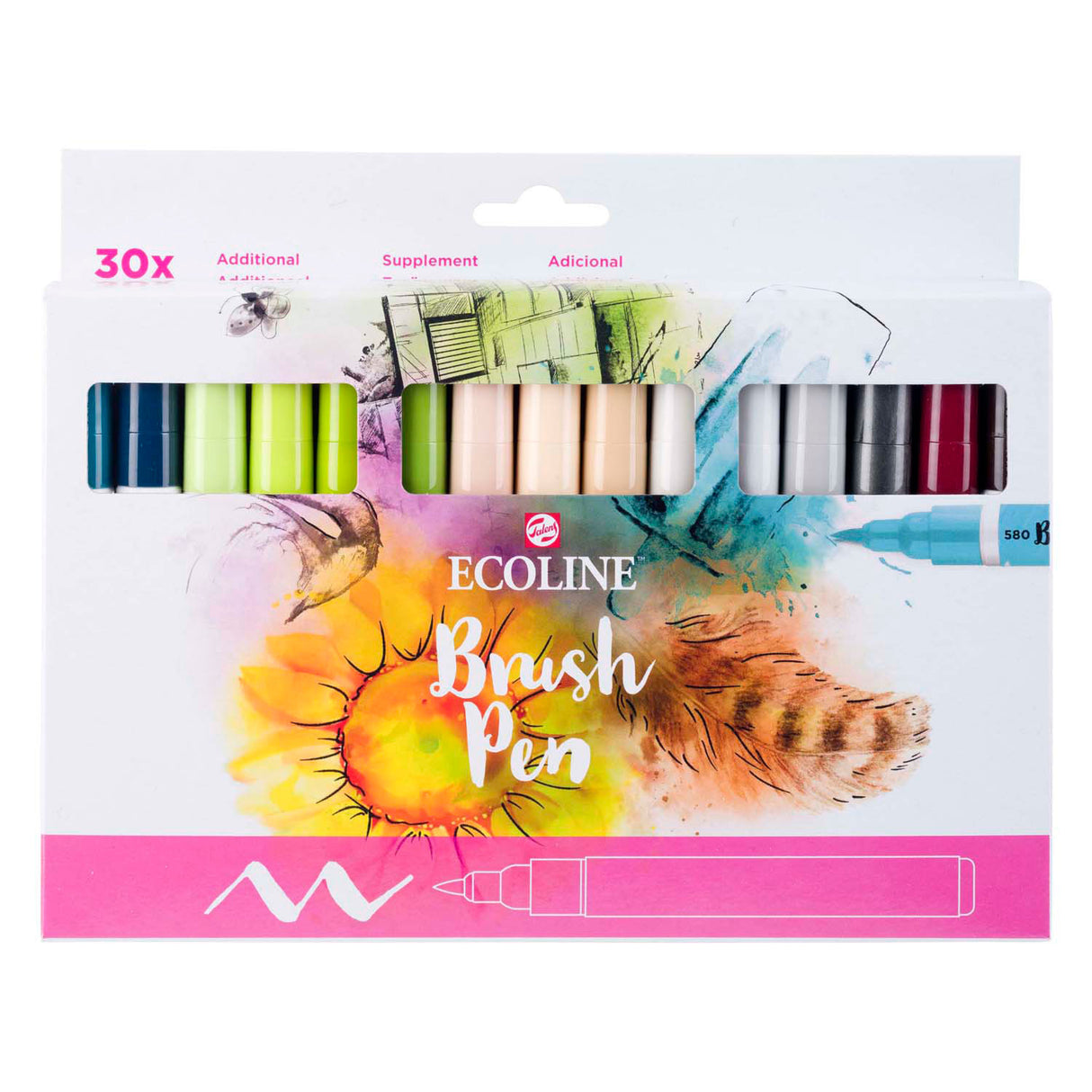 Bruynzeel Ecoline Pinselstift-Set zusätzlich, 30 Farben