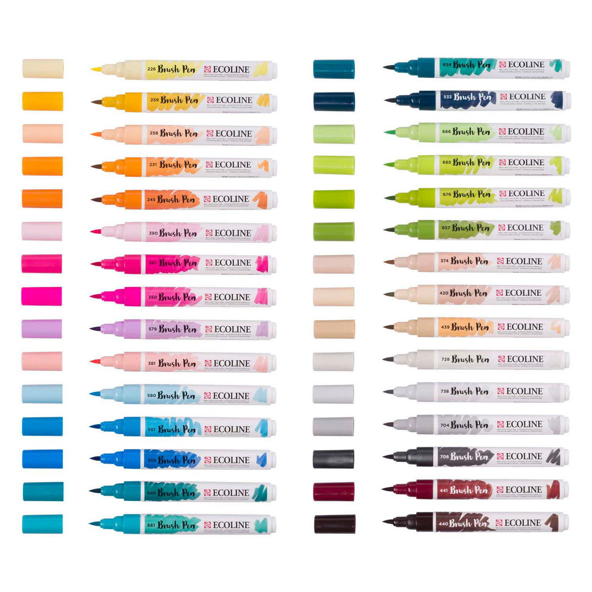 Bruynzeel Ecoline Pinselstift-Set zusätzlich, 30 Farben