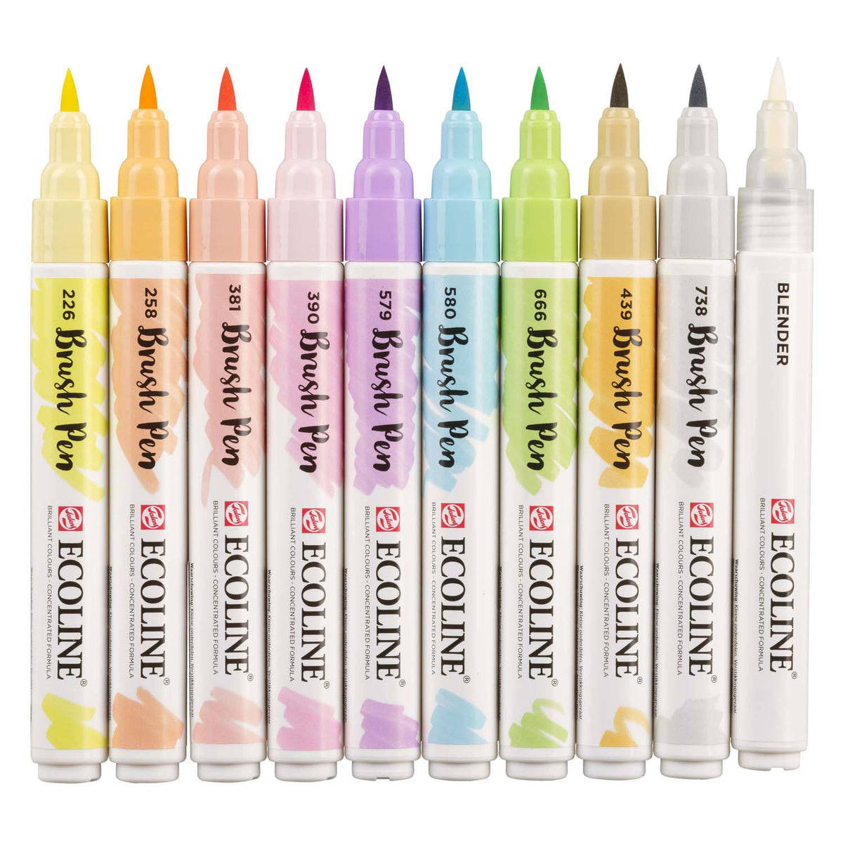 Bruynzeel Ecoline Pinselstift-Set Pastell, 10 Farben