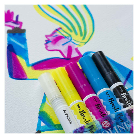 Bruynzeel Ecoline Pinselstift-Set Primär, 5 Farben