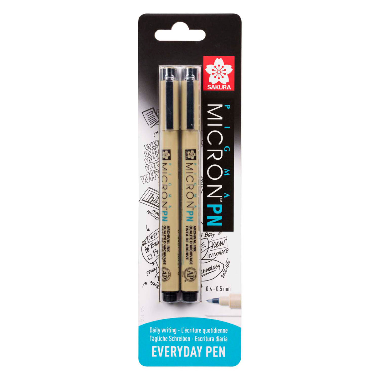Sakura Blisterkarte Pigma Micron PN Schwarz, 2 Stück