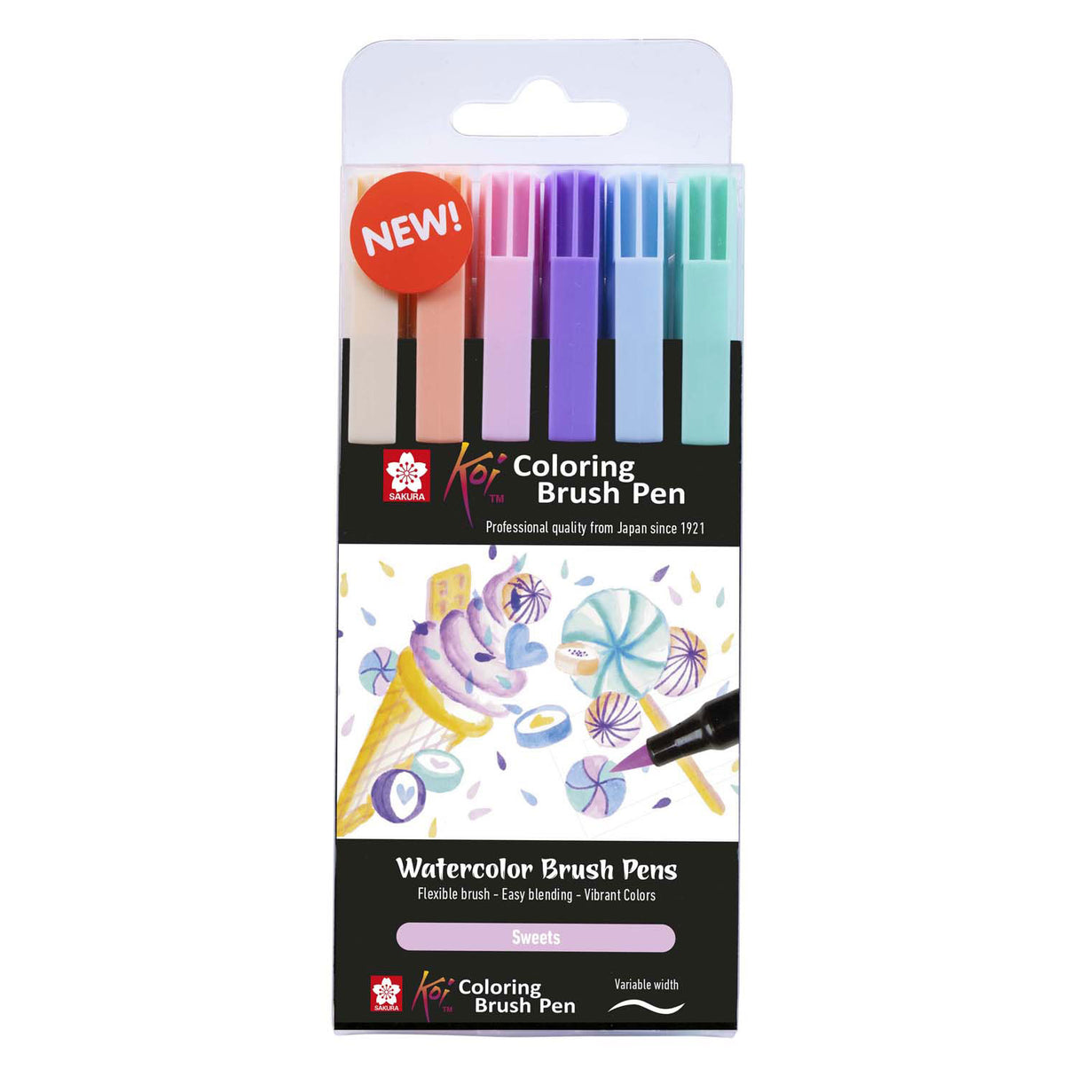 Sakura Koi Malpinselstift-Set Süßigkeiten, 6 Farben