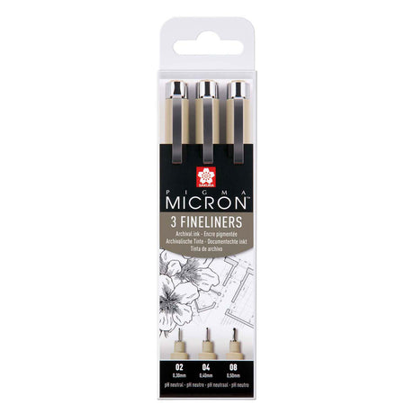 Sakura Pigma Micron Fineliner-Etui – 3 Fineliner – Schwarz