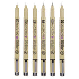 Sakura Pigma Micron Federmäppchen 6 Fineliner schwarz