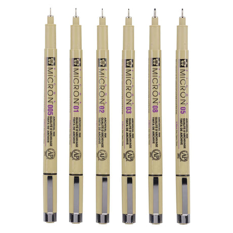 Sakura Pigma Micron Federmäppchen 6 Fineliner schwarz