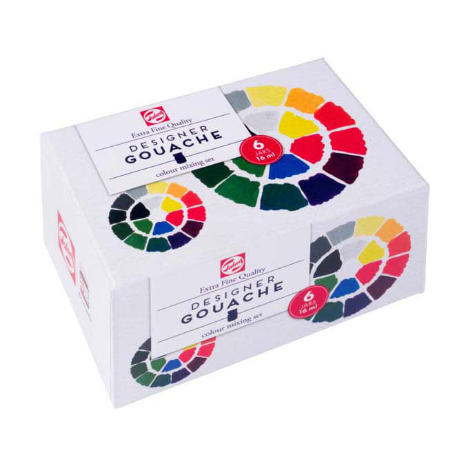 Talens Gouache Extra Fine Primärset, 6 x 16 ml Flaschen
