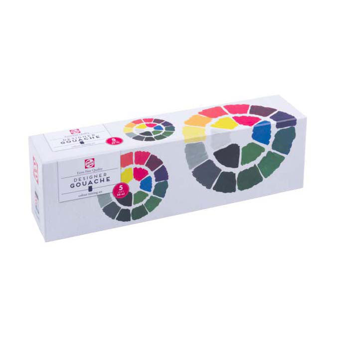 Talens Gouache-Extra-Fein-Set, 5 x 50 ml-Flaschen