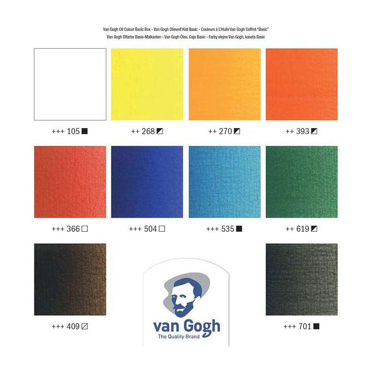 Talens Van Gogh Ölfarbenkasten Basic mit 10 Farben 40ml