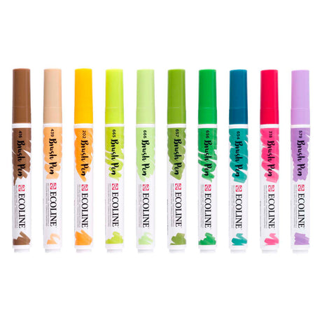 Bruynzeel Ecoline Pinselstift-Set botanisch, 10 Farben