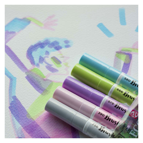 Ecoline Pinselstift-Set Pastell, 5 Farben