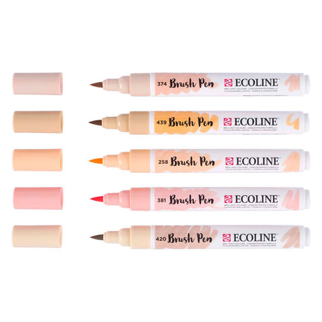 Bruynzeel Ecoline Pinselstift-Set Porträt, 5 Farben