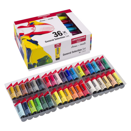 Allgemeines Auswahlset für Acrylfarben der Amsterdamer Standardserie | 36 × 20 ml
