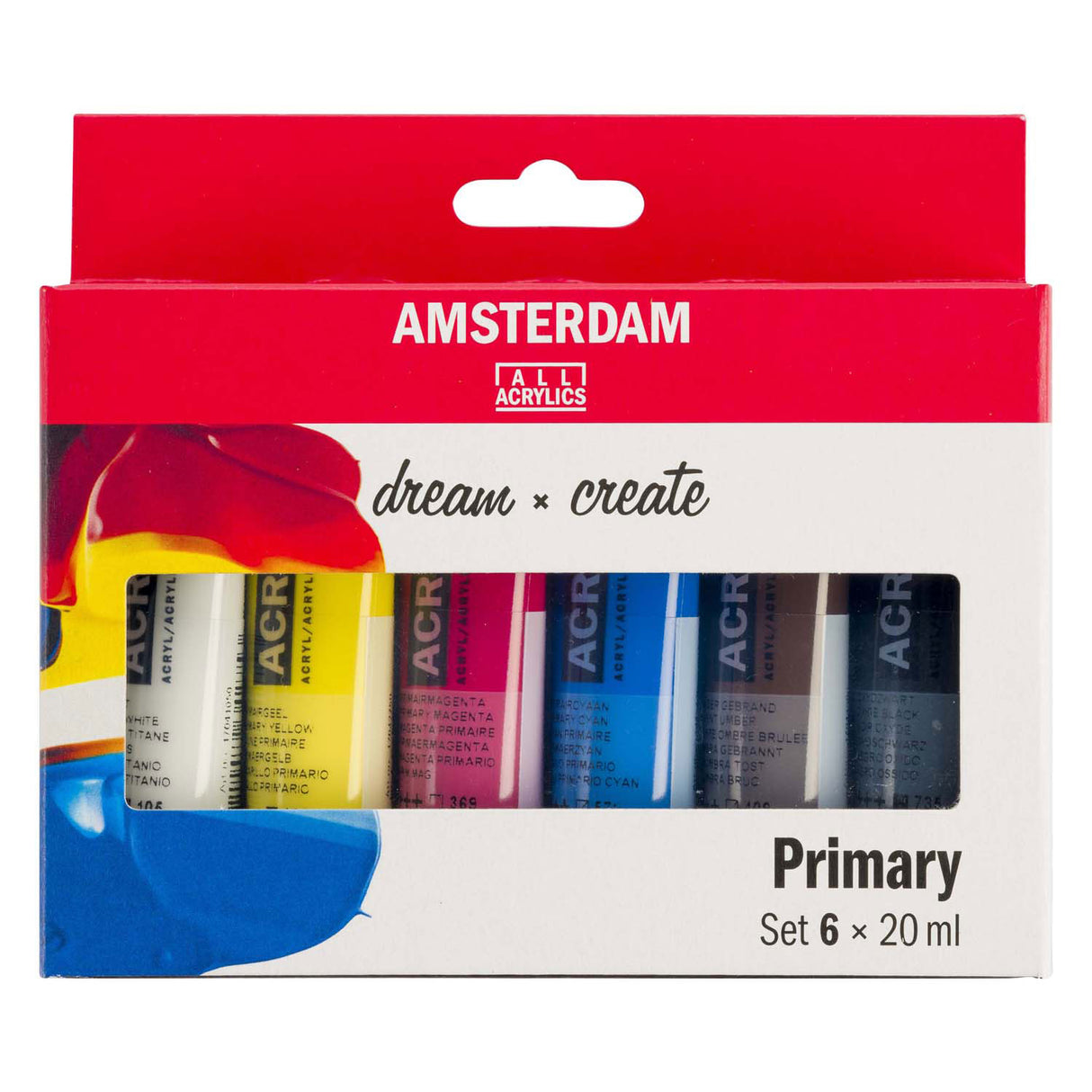 Bruynzeel Amsterdam Standard Series Acrylfarben-Primärset 20 ml, 6-tlg.