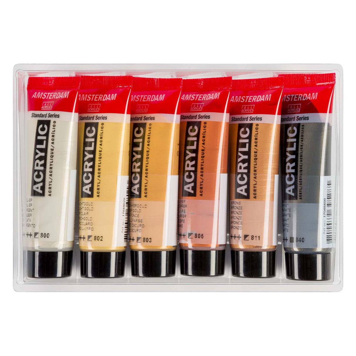 Bruynzeel Amsterdam Standard-Serie Acrylfarbe Metallic-Set 20 ml, 6-tlg.