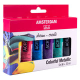 Bruynzeel Amsterdam Standard-Serie Acrylfarbe bunt metallic Set 20ml, 6-tlg.