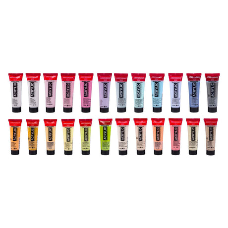 Bruynzeel Amsterdam Standard-Serie Acrylfarbe, weiche Farben, Set 20 ml, 24-tlg.