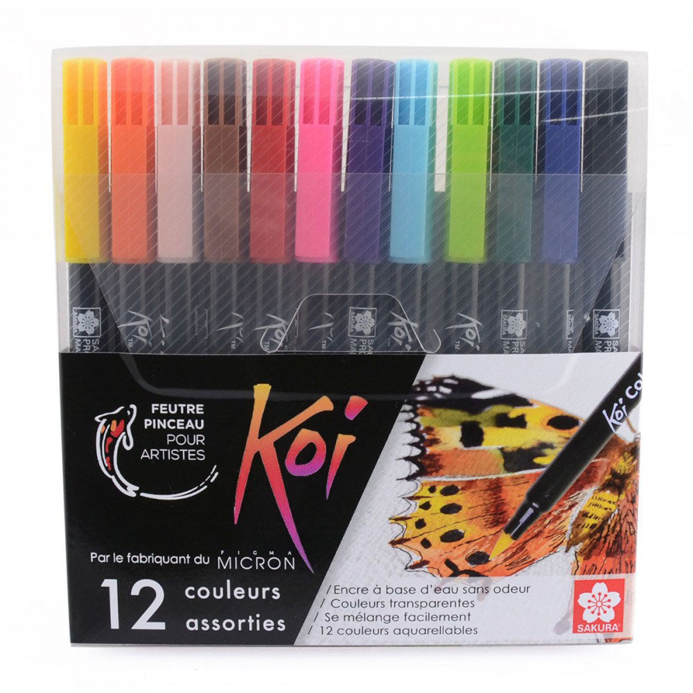 Sakura koi color brush penseelstiften set, 12dlg.