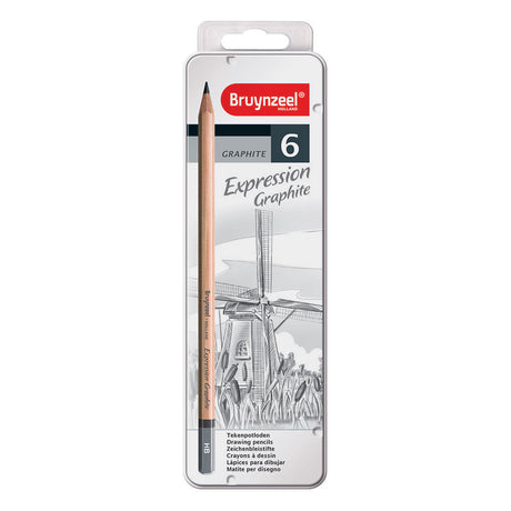 Bruynzeel Expression Graphitstifte – Dose – 6 Stück