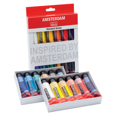 Allgemeines Auswahlset für Acrylfarben der Amsterdamer Standardserie | 12 × 20 ml