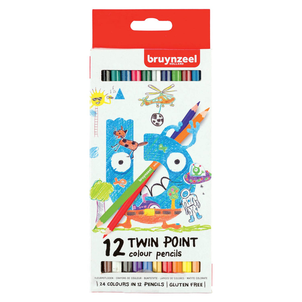 Bruynzeel Kids Twin Point Colored Crayons, 12st.