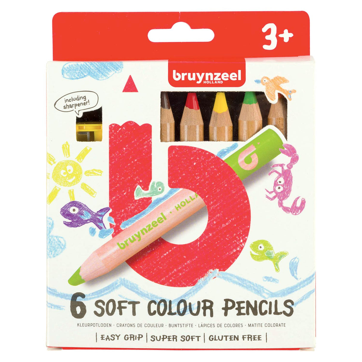 Bruynzeel Kids Soft Colored Pencils, 6st.