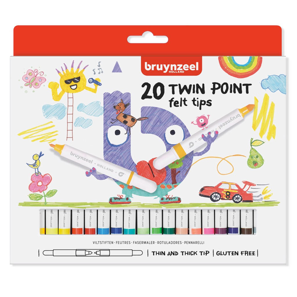 Bruynzeel felt -tip pens twin point 20 pieces