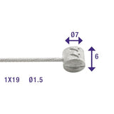 REM-Innenkabel-Kabel 2250 mm Edelstahl Ø1,5 mm T-Nipple (auf der Karte)