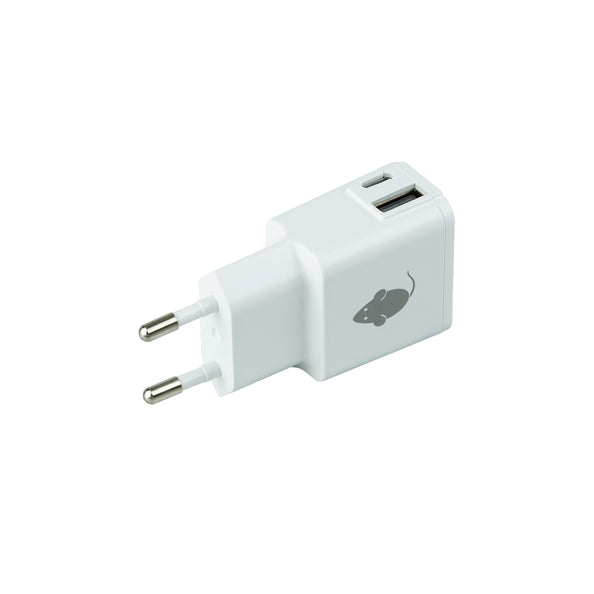 Greenmouse lader 220v dubbel uxb usb-c wit (5 stuks)