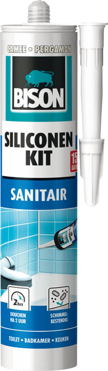 Bison Silikon-Dichtstoff Cameo Tube 300 ml – wasserbeständiger Dichtstoff, Sanitärdichtung, unempfindlich gegen Schimmel, farbecht, dauerelastisch, leicht aufzutragen