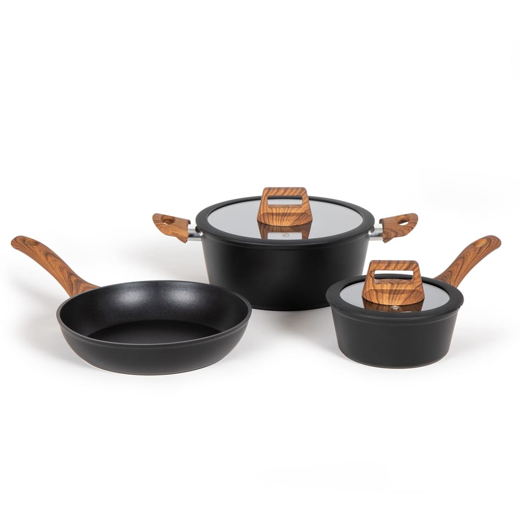 Levoo livoo 5-Stéck Pan Set Aluminium schwaarz