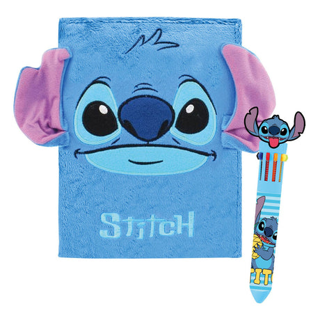 Luxuriöses Plüsch-Notizbuch von Lilo Stitch mit Stift