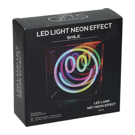 LED-Neonlampe Happy Face 15x15 cm