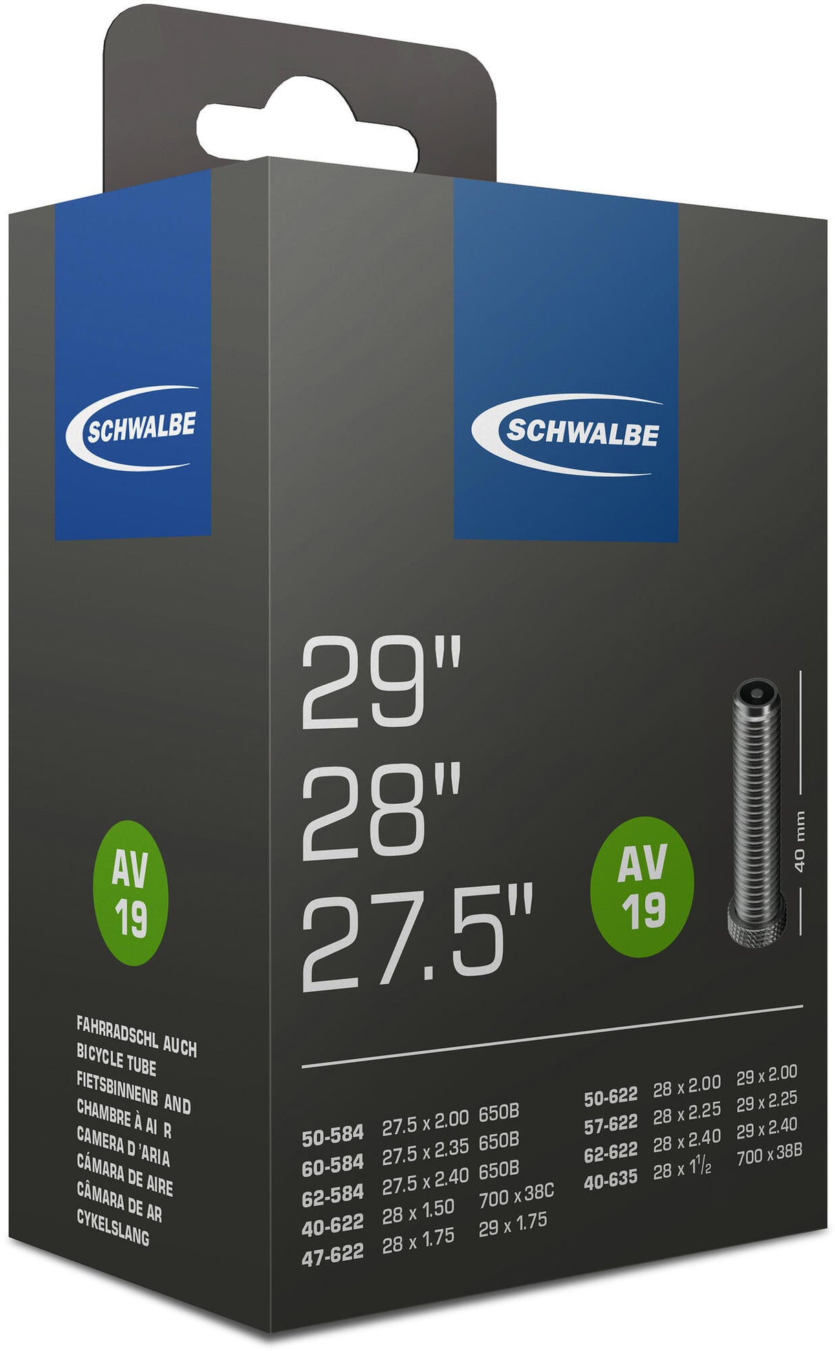 Schwalbe Innenschlauch Schlauch #19 40 62-584 635 AV40 autom