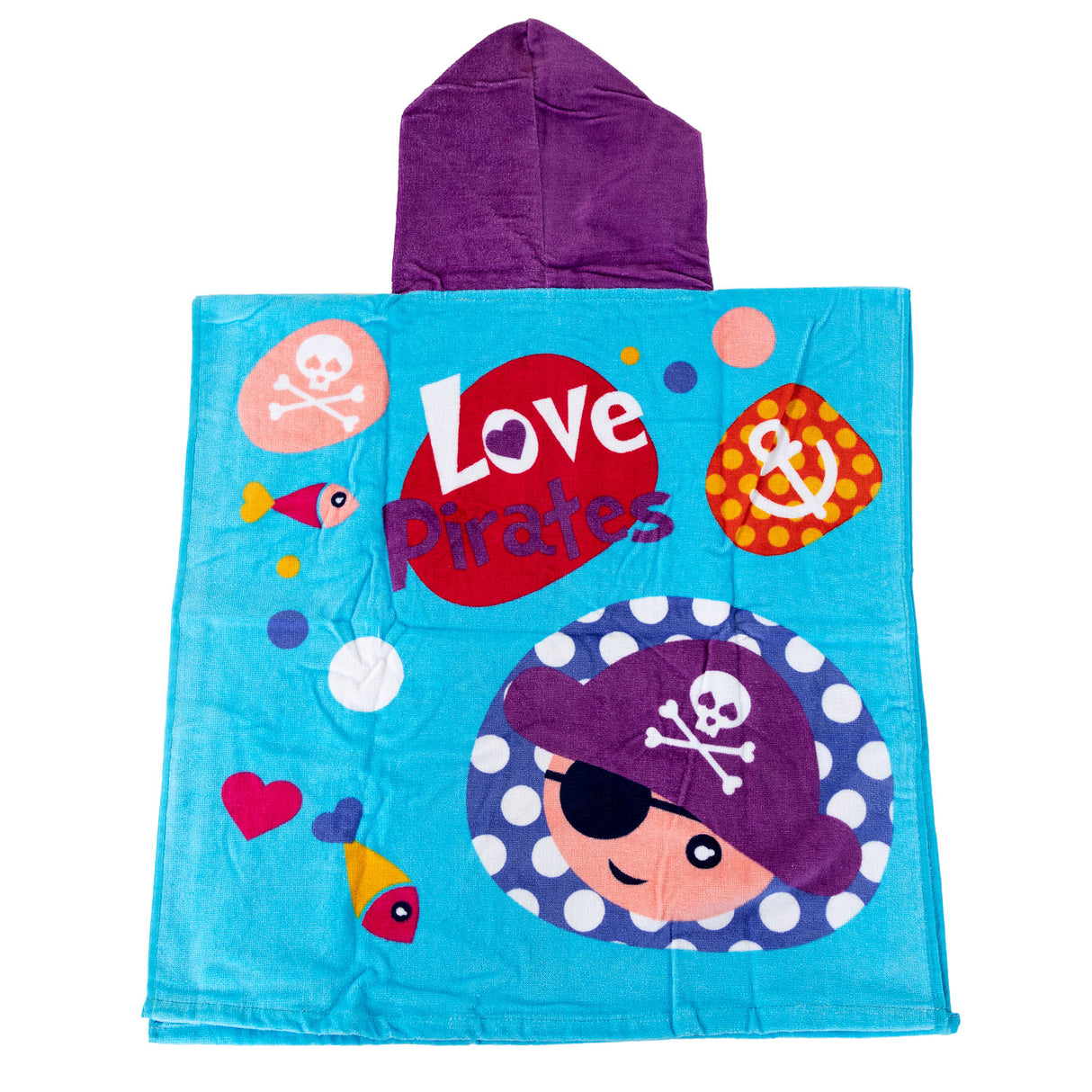 Serviette de licence pour enfants Poncho Piraatjes, 60x120cm