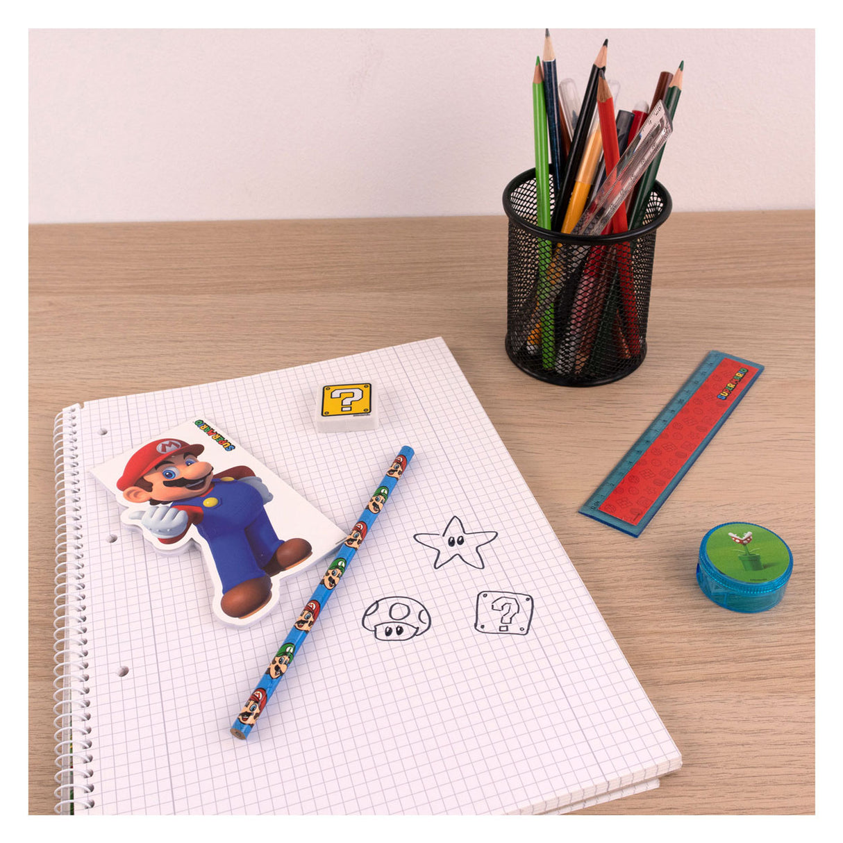 Licenza per bambini Super Mario Stationery Set, 5DLG.