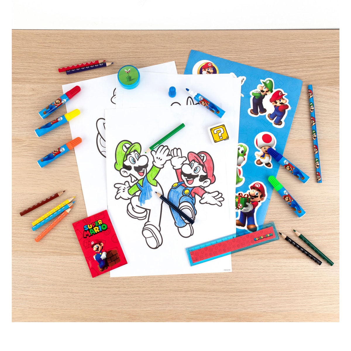 Kids licensing super mario stationery set tower, 35dlg.