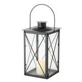 Boltze Home Laterne aus schwarzem Metall 17x30cm