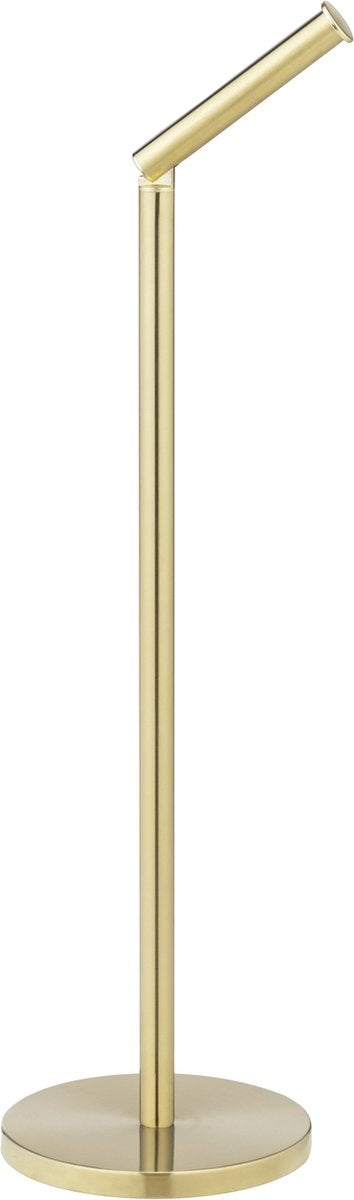 Wenko Toilettenpapierhalter 2-in-1 Edelstahl mattgold - Ersatzrollenhalter - Toilettenpapierhalter freistehend - Toilettenpapierhalter stehend