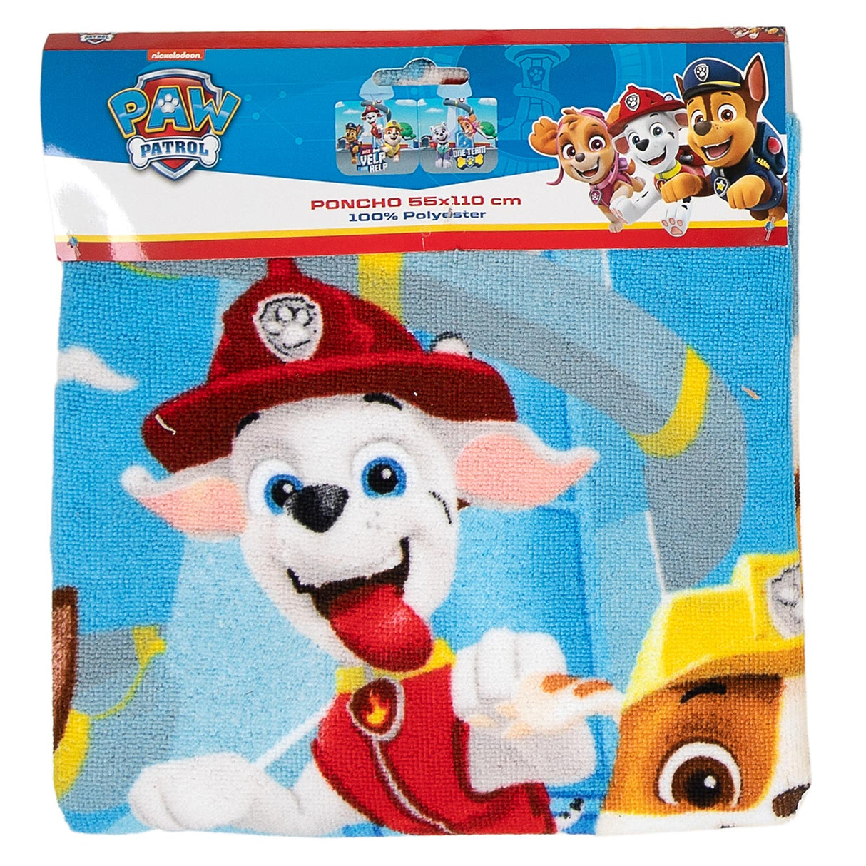 Paw Patrol poncho 100% poliestere 55x110cm