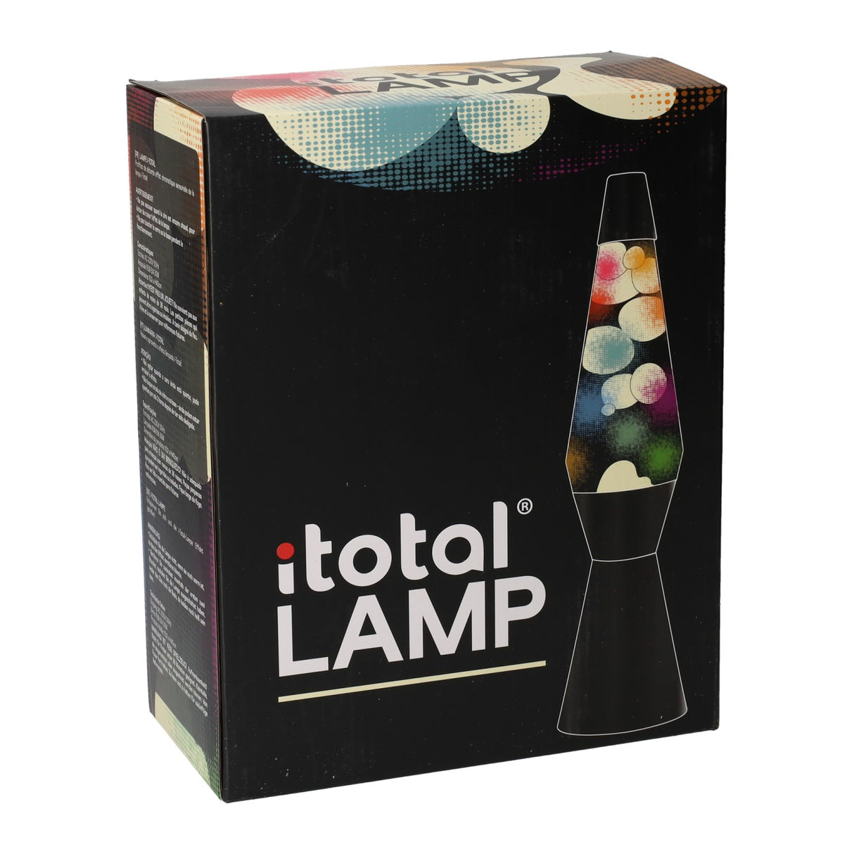 Itotal lava lamp zwart met regenboog gloed